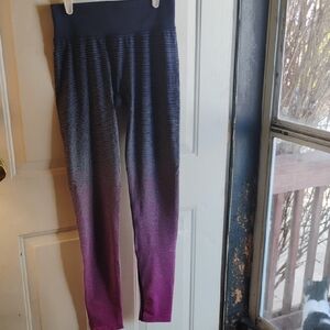Brooks Navy to Purple Ombre Performance Leggings